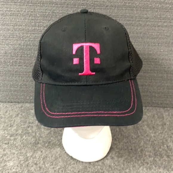 T-Mobile Tuesdays Trucker Hat Women's OSFA Black Hot Pink Mesh Back Strapback - Picture 1 of 13